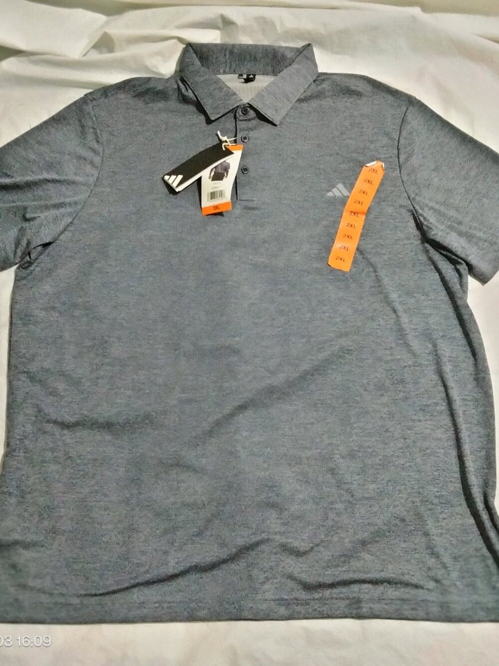 Adidas Golf Men's Heathered Gray Value Polo Shirt Performance Size 2XL NWT